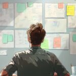 Homem trabalhando em um projeto de design UI/UX